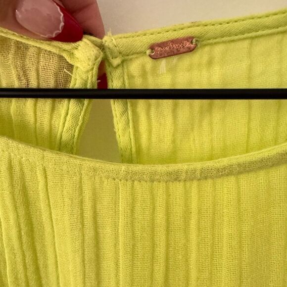 Free People Neon Green Midi Dress Small - Picture 6 of 8